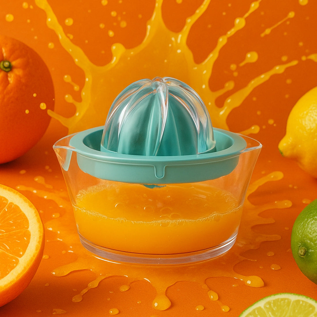10055 Manual Drink Orange Lemon Citrus Lime Fruit Juice Juicer Squeezer Bpa Free Press  Pourer With Lid Plastic Manual(1 Pc)