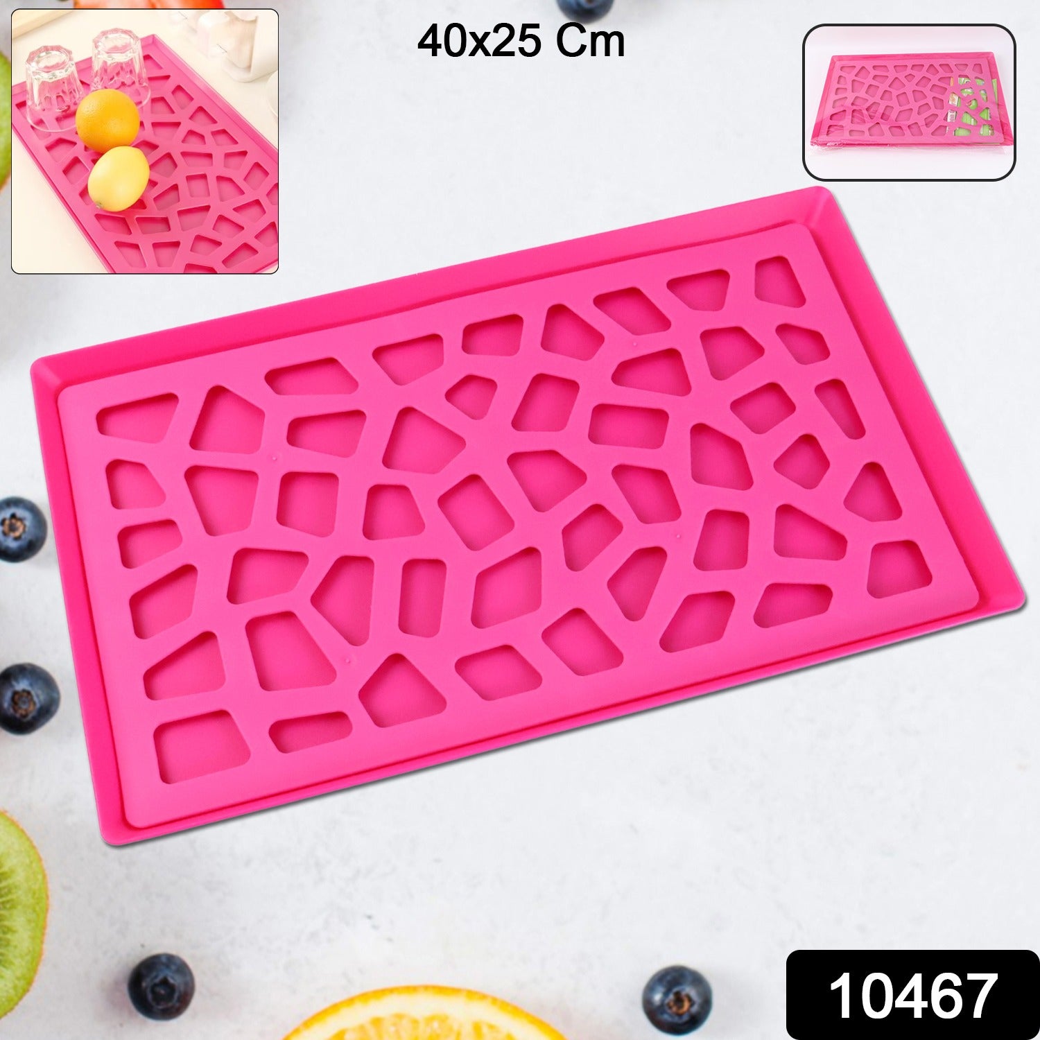 Plastic Kitchen Tray With Modern Hollow Design (40x25 Cm)