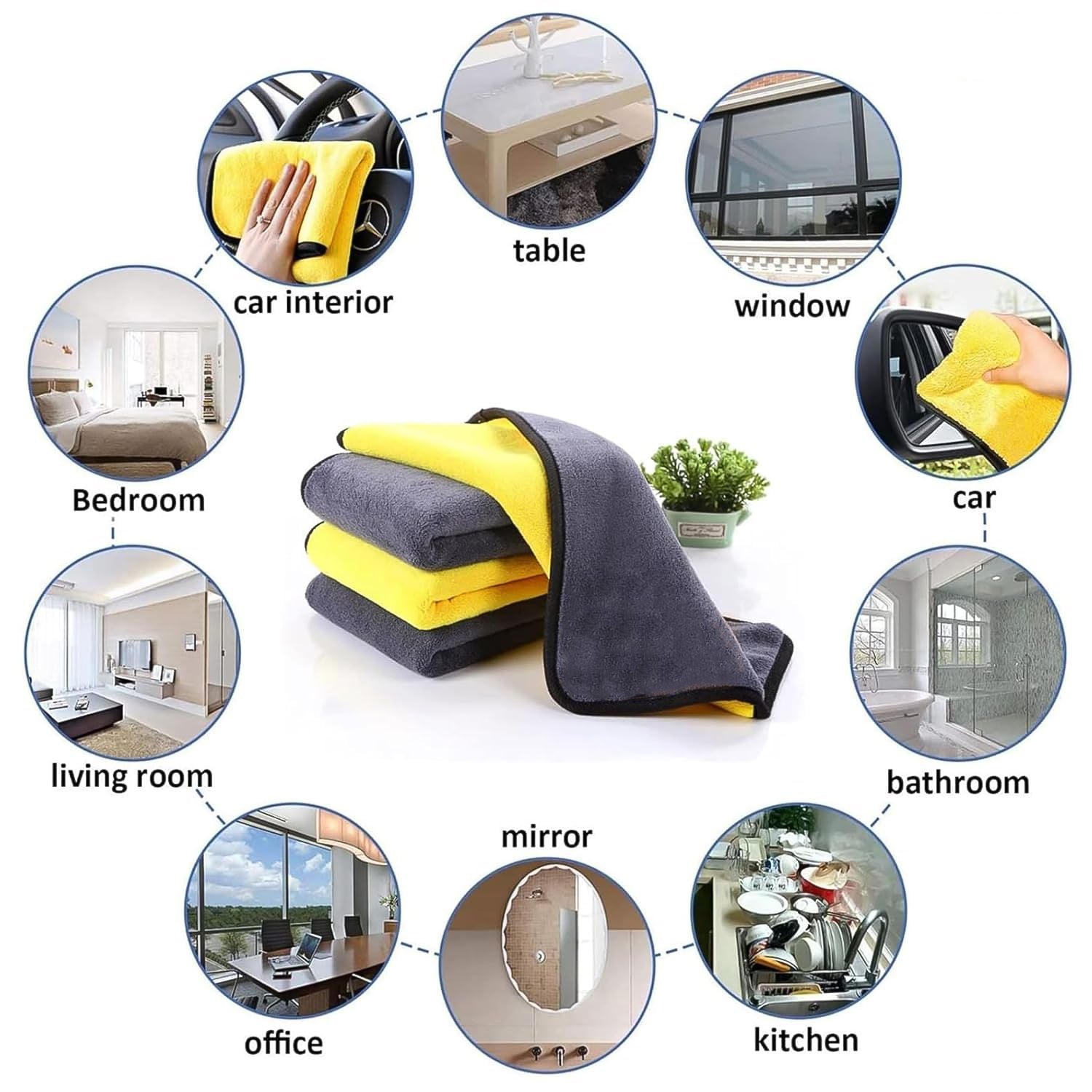 Premium Microfiber Cleaning Cloth Towel (40x30 Cm  1 Pc)