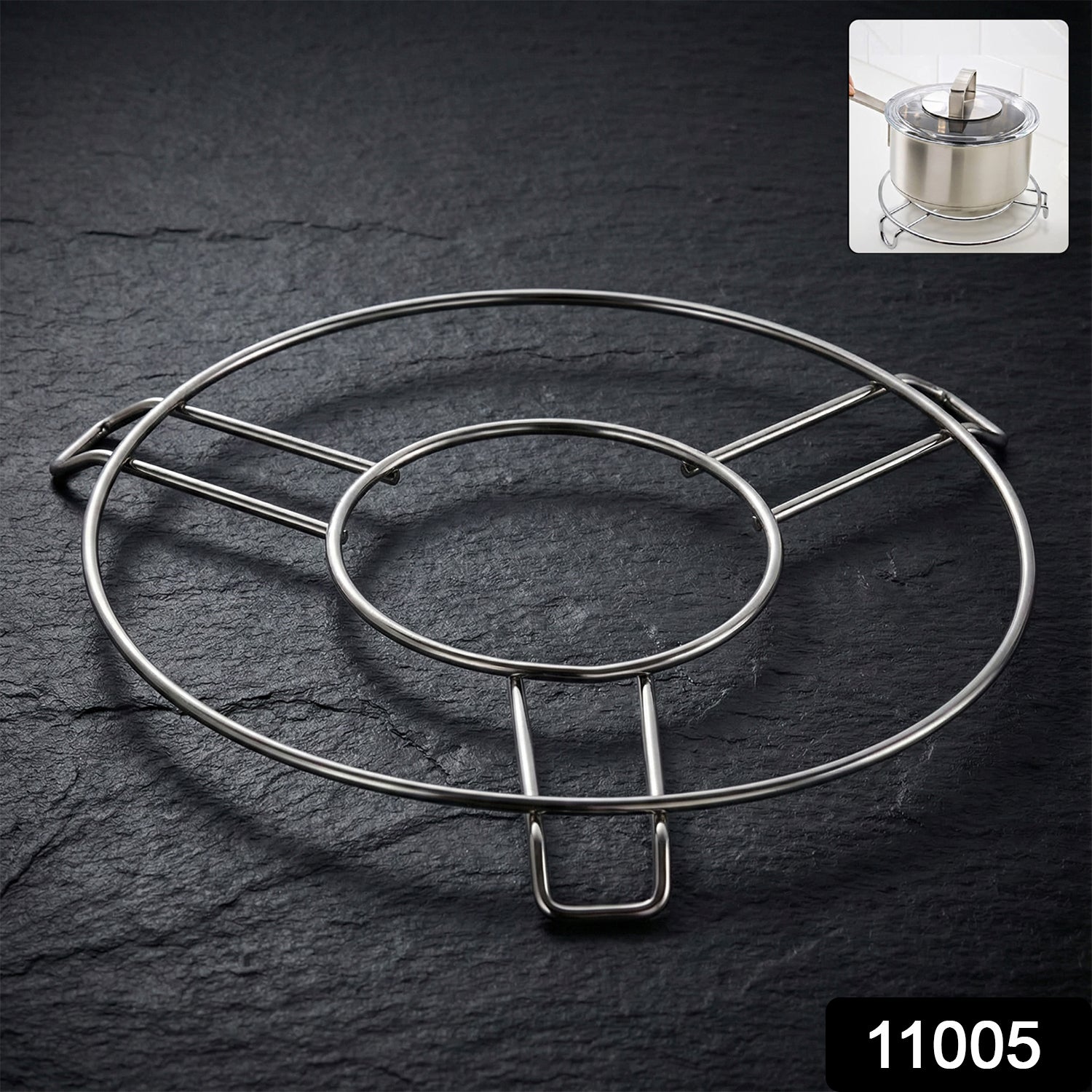 Stainless Steel Round Table Ring Hot Pot Stand (1 Pc)