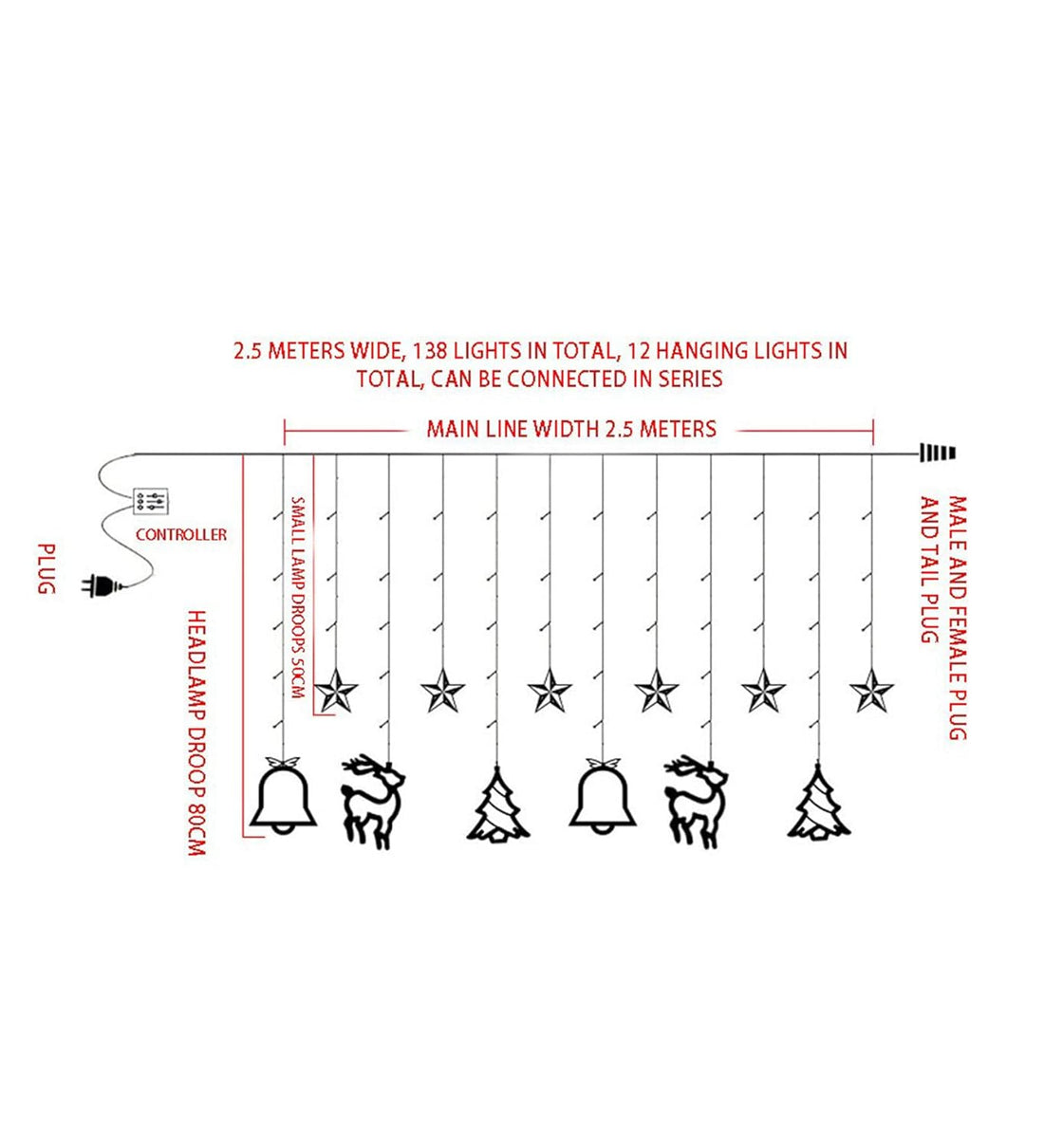 Christmas LED Curtain Lights