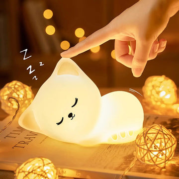 Sleeping Cat Rechargeable Silicone Night Lamp