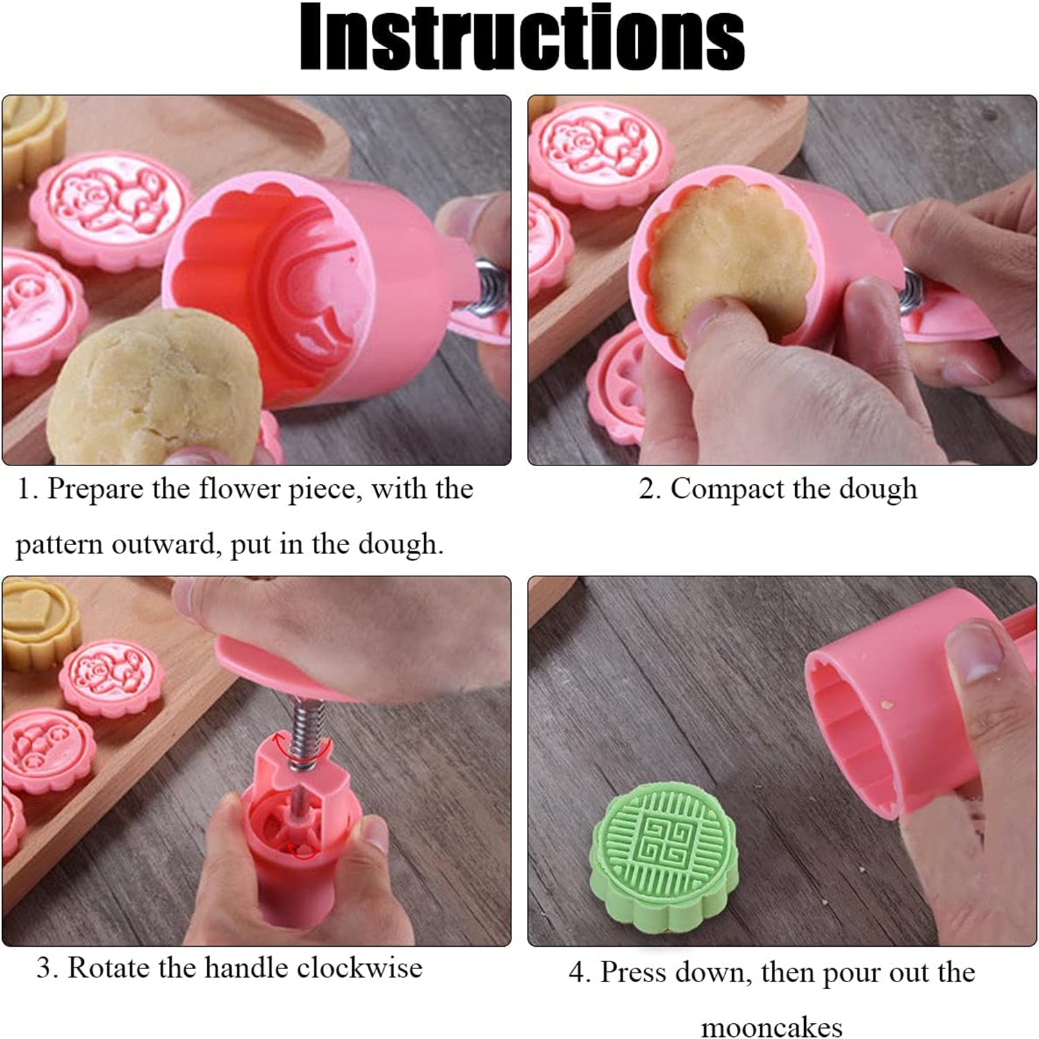 Multipurpose Cookie Biscuit Stamp Mold Set With Press Handle