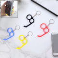 2-in-1 Plastic Dual-finger Mobile Stand Cum Keyring  (1 Pc Mixed Color)