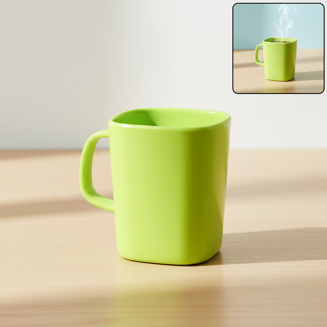 Square Melamine Mug  Premium Durable Lightweight Cup (1 Pc)