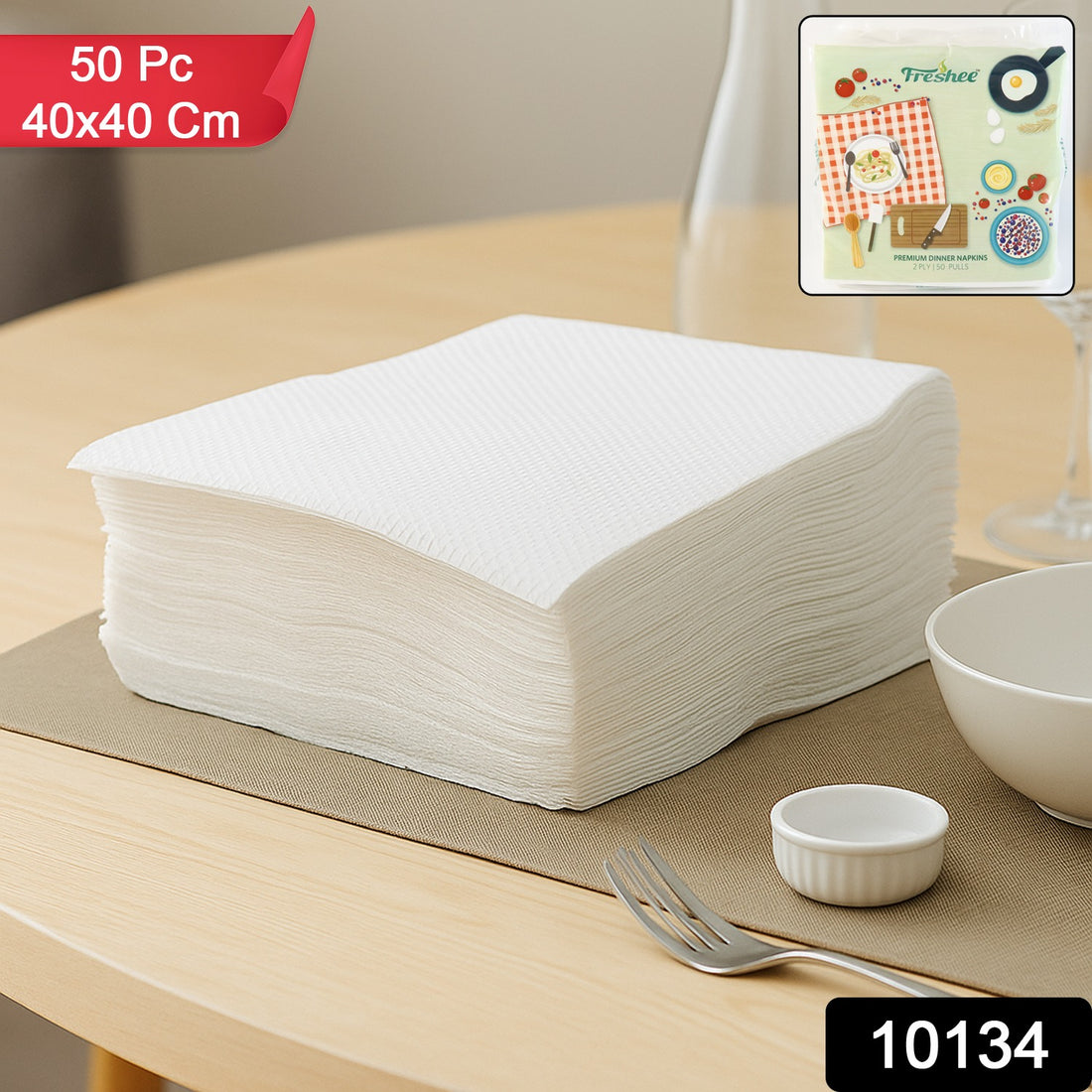Freshee Premium Dinner Napkins  50 Pc Pack (40  40 Cm)