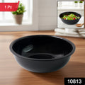 Plastic 6 Inch Black Round Deep Serving Bowl (1 Pc)