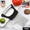 Stainless Steel Onion Cutter  Vegetable Slicer Holder Tool (1 Pc)