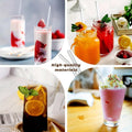 Plastic Reusable Glass Straws Clear Glass Drinking Straw 5pc