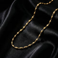 Elegant Gold-tone Oval Bead Necklace Chain For Women (1 Pc)