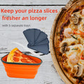 10026 Reusable Pizza Storage Containers With 5 Microwavable Serving Trays Silicone Container Expandable  Adjustable For Packing Pizza At Home  Outdoor