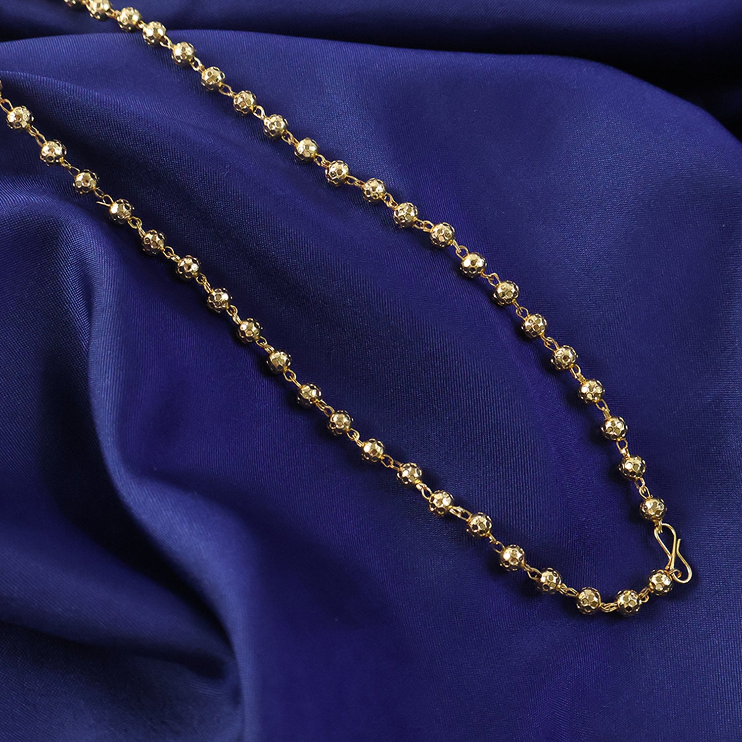 Elegant Gold-tone Beaded Necklace Chain For Women (1 Pc)