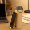 6951 High Portable Water Bottle Creative Wheat Fragrance Glass Bottle Water With Mobile Phone Holder Wide Mouth Glass Water 380ml (Moq - 80 Pc)