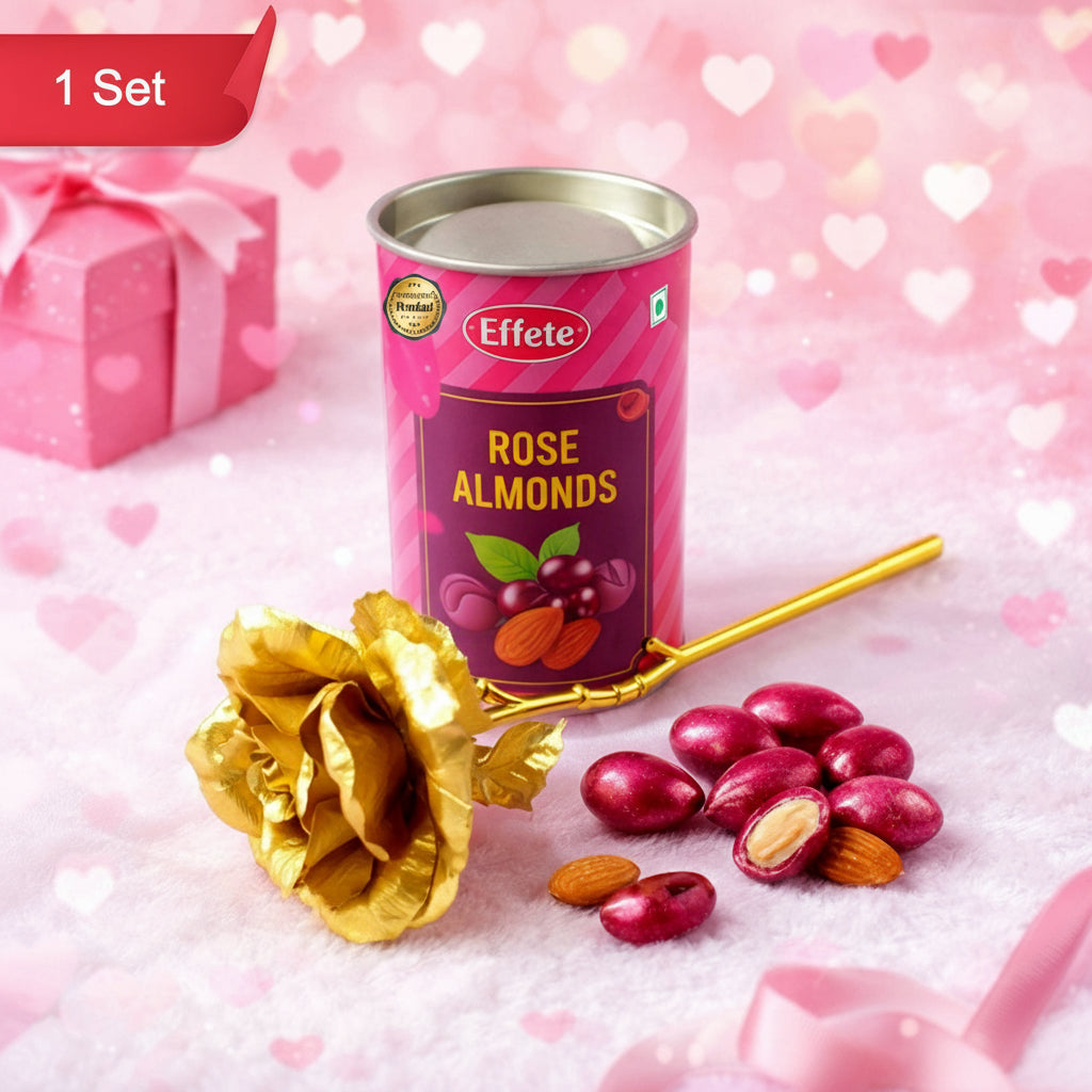Golden Rose With Almonds Chocolate Gift Set (1 Set)
