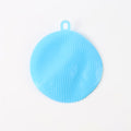 Sky Blue Silicone Dish Scrubber Sponge Mildew Free Non Stick Heat Resistant