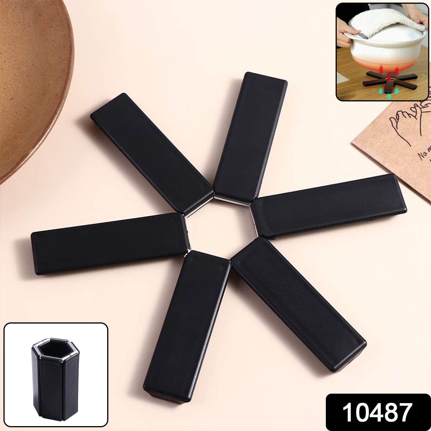 Folding Insulated Pad For Hot Pots - Foldable Trivet Mats (1 Pc)