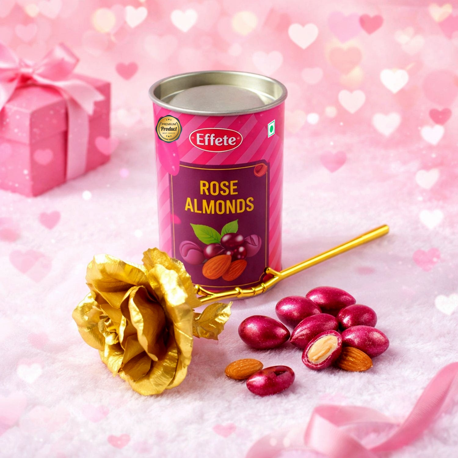Golden Rose With Almonds Chocolate Gift Set (1 Set)