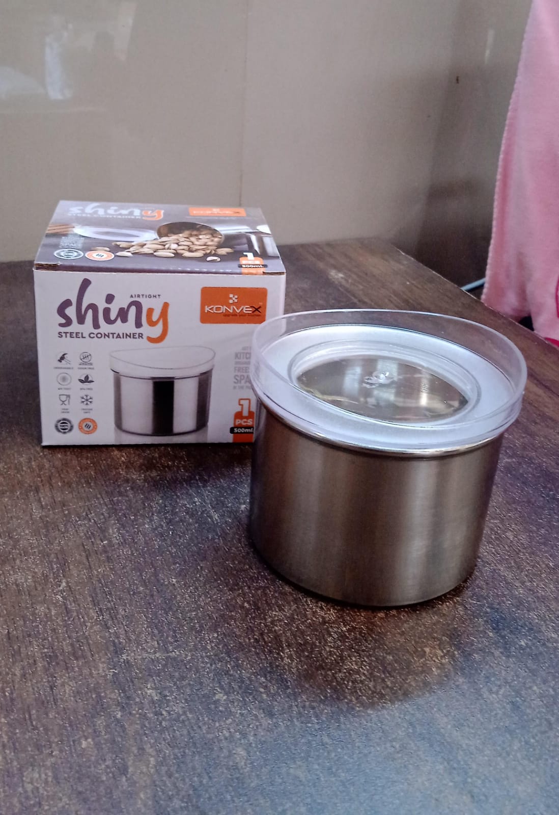 Multipurpose Stainless Steel Airtight Containers With See Through Lid (1 Pc  500 Ml)