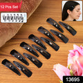 Metal Tik Tak Hair Clips (12 Pcs Set)