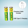 Aaa Rechargeable 800 Mwh Batteries With Recharging Cable (2 Pc Set)