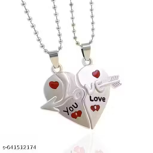 Couple Special Silver plated Dual Heart Love locket