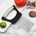 Stainless Steel Onion Cutter  Vegetable Slicer Holder Tool (1 Pc)