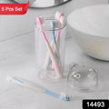 Multipurpose Travel-friendly Toothbrush Holder With 4 Soft Bristle Toothbrushes
