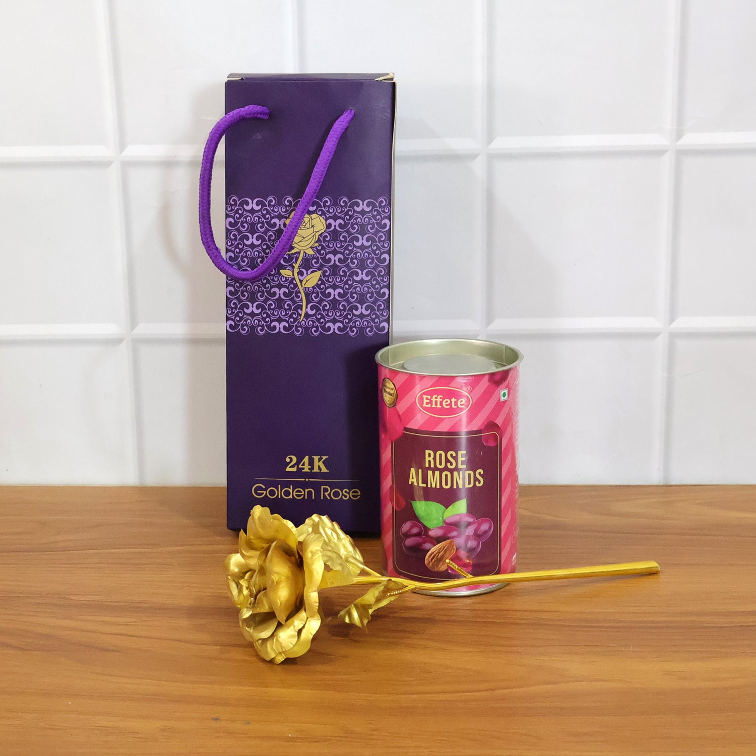 Golden Rose With Almonds Chocolate Gift Set (1 Set)