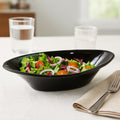 Plastic Marin Serving Bowl  Elegant Oval Deep Bowl (1 Pc  Balck)