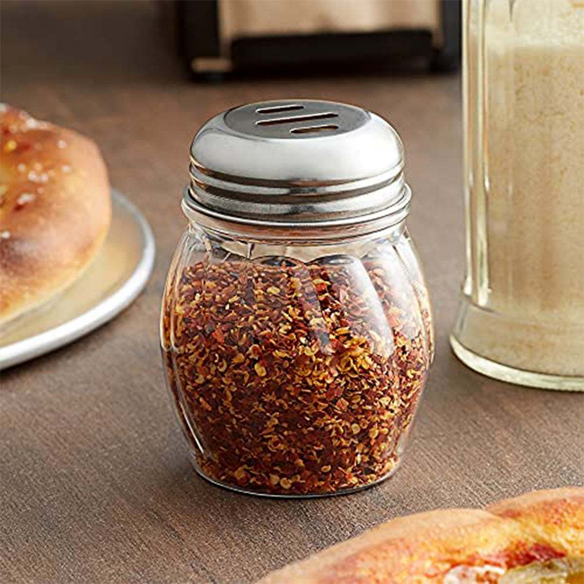 Apex Oregano Chilli Flakes Dispenser Set 2 Pcs Glass Spice Shaker With