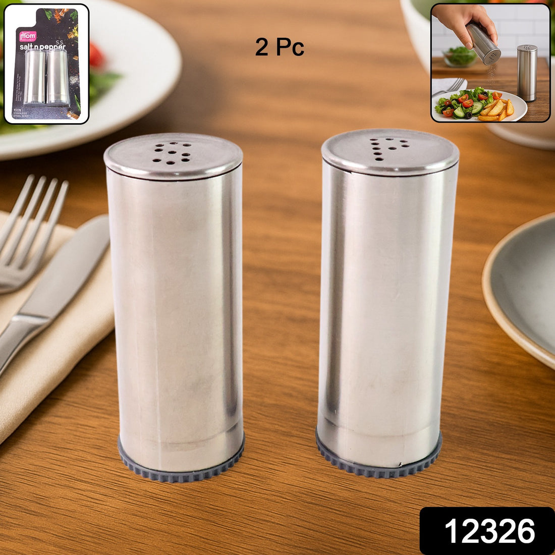 Stainless Steel Salt And Pepper Shaker Set (2 Pc)