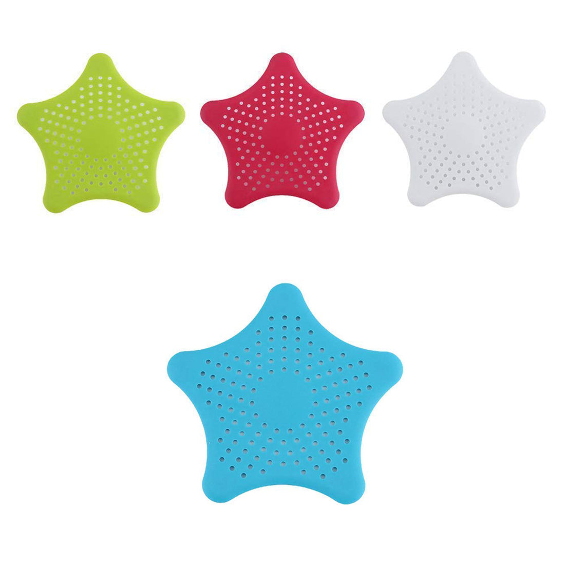 0830  Star Shape Suction Cup Kitchen Bathroom Sink Drain Strainer Hair Stopper Filter Star Shaped Sink Filter Bathroom Hair Catcher Drain Strainers Cover Trap Basin(Mix Color 1 Pc)