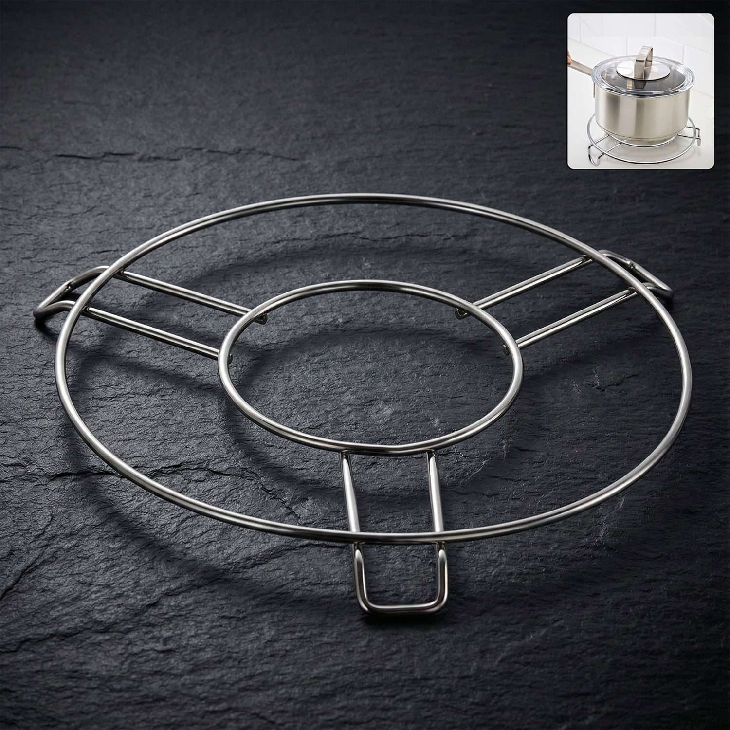 Stainless Steel Round Table Ring Hot Pot Stand (1 Pc)