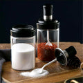 Transparent Glass Storage Jar With Built-in Spoon Approx 250ml